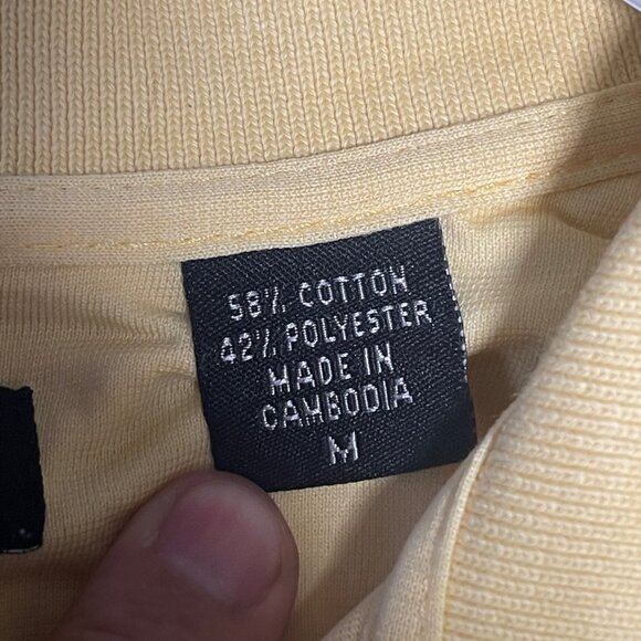 IZOD Polo Shirt Mens Medium Light Yellow Short Sleeve - Picture 6 of 6